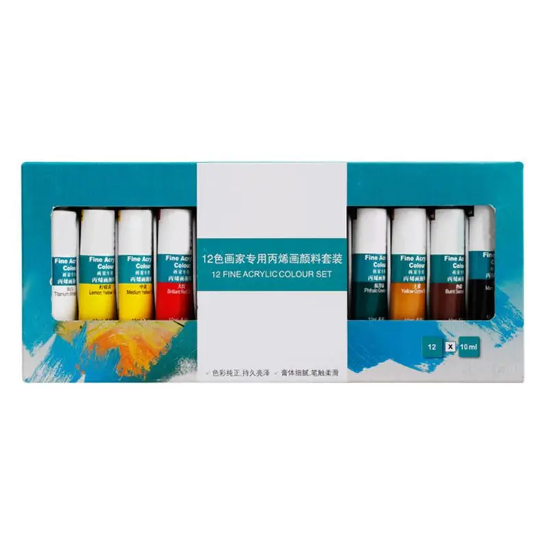

12/18/24 Colors 10ML Tube Acrylic Paint set Art Painting Drawing Tools For Kids