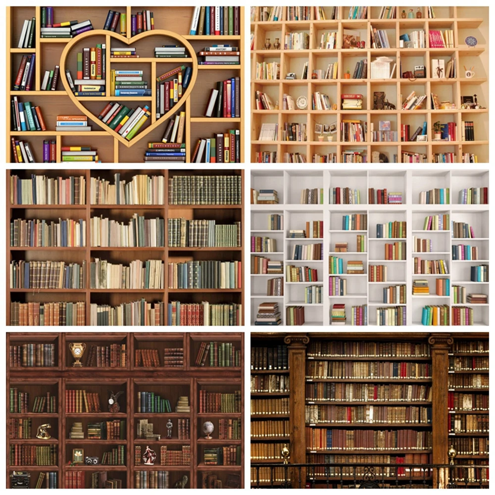 書斎の棚 ヴィンテージの本棚 木製の棚 本棚 ポートレート 写真の背景 スタジオ Aliexpress Consumer Electronics