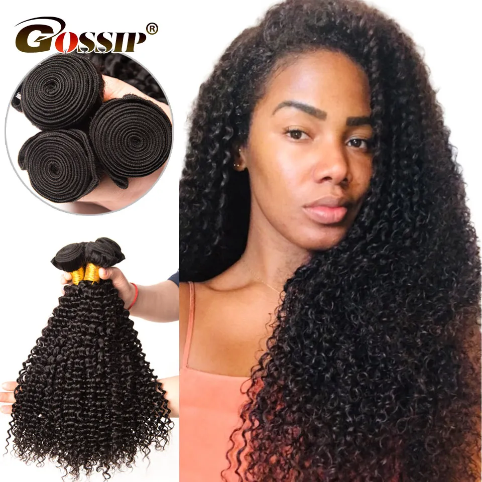 Gossip Afro Kinky Curly Hair Brazilian Hair Bundles Real Human Hair