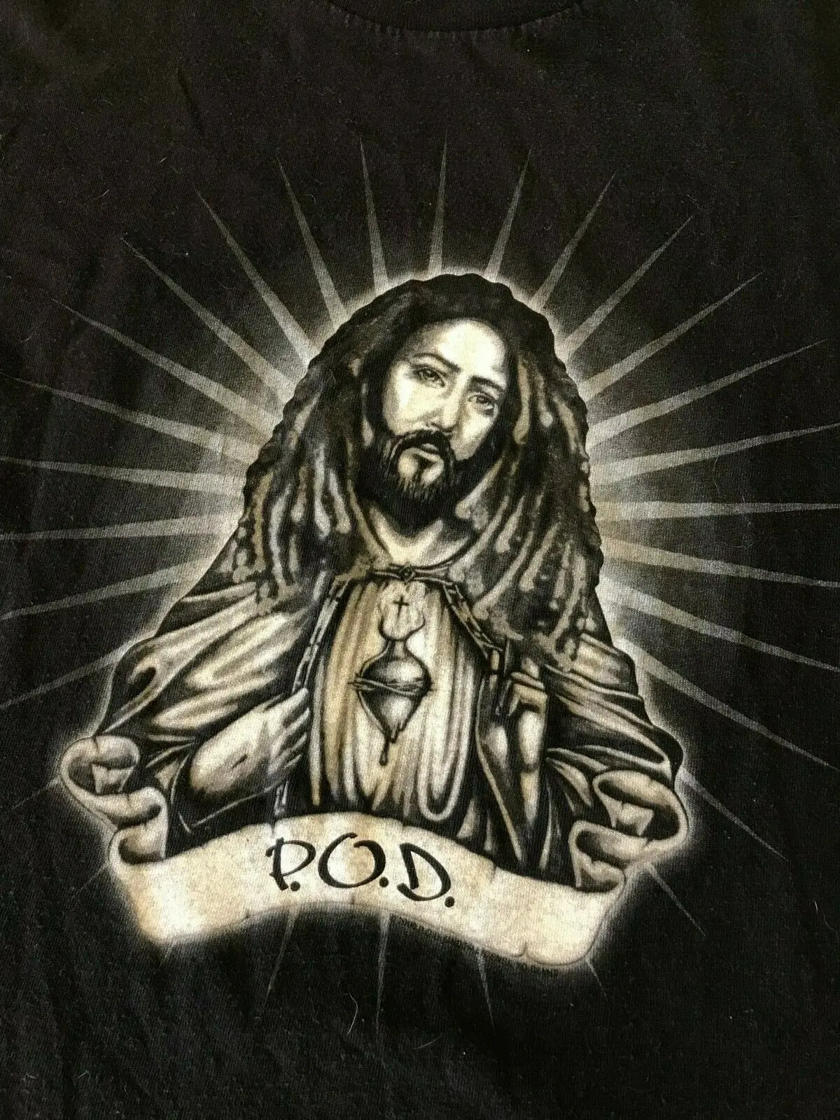 Vtg платит за смерти P.O.D Pod Иисуса Черная Мужская футболка гигантская бирка 2019 с