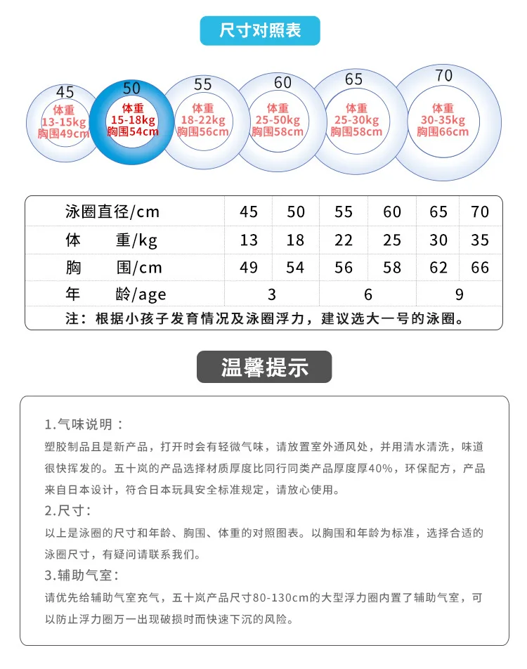 Плавательное приспособление Igarashi Wisdom газовая пробка для детей 3-6 лет надувной круг для плавания толстое спасательное кольцо для воды