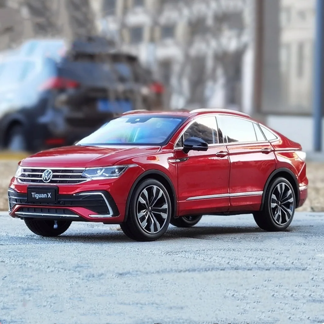 Масштаб 1/18 Volkswagen Tiguan X 2021 красная литая модель автомобиля коллекционная игрушка