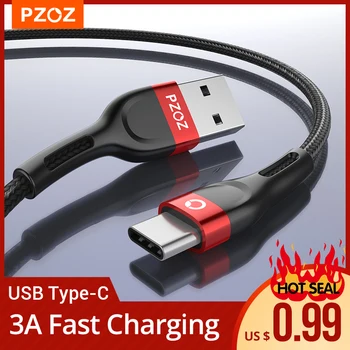 PZOZ usb टाइप सी फास्ट चार्जिंग चार्ज वायर टाइप- c मोबाइल फोन केबल चार्जिंग कॉर्ड xiaomi के लिए mi 10 10 9 a3 redmi Note 9s 8 K30 pro samsung S10 S9 plus Nnote 10 plus A51 android चार्ज