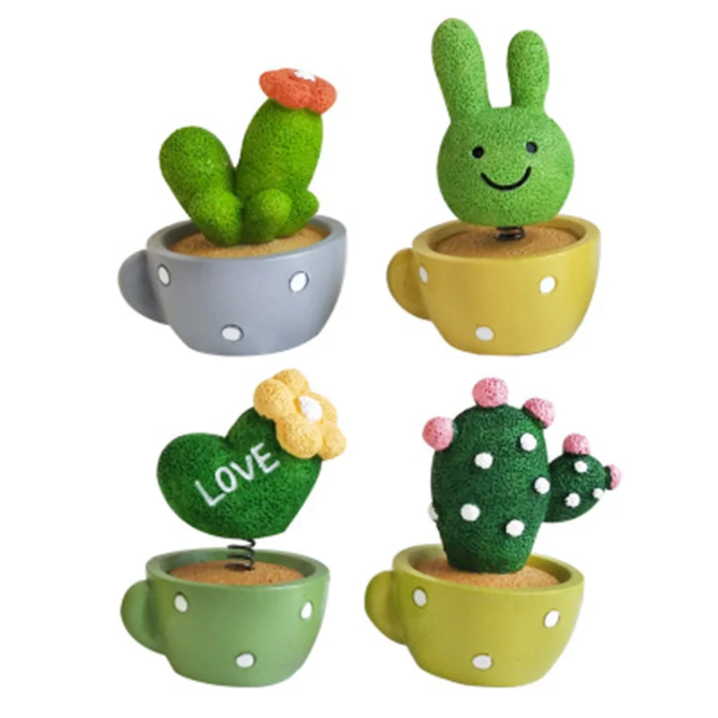 ZOCDOU1 Piece Cute Spring Animal Group Cactus Small Pot Statue Little Figurine Crafts Figure Ornament Miniatures | Дом и сад