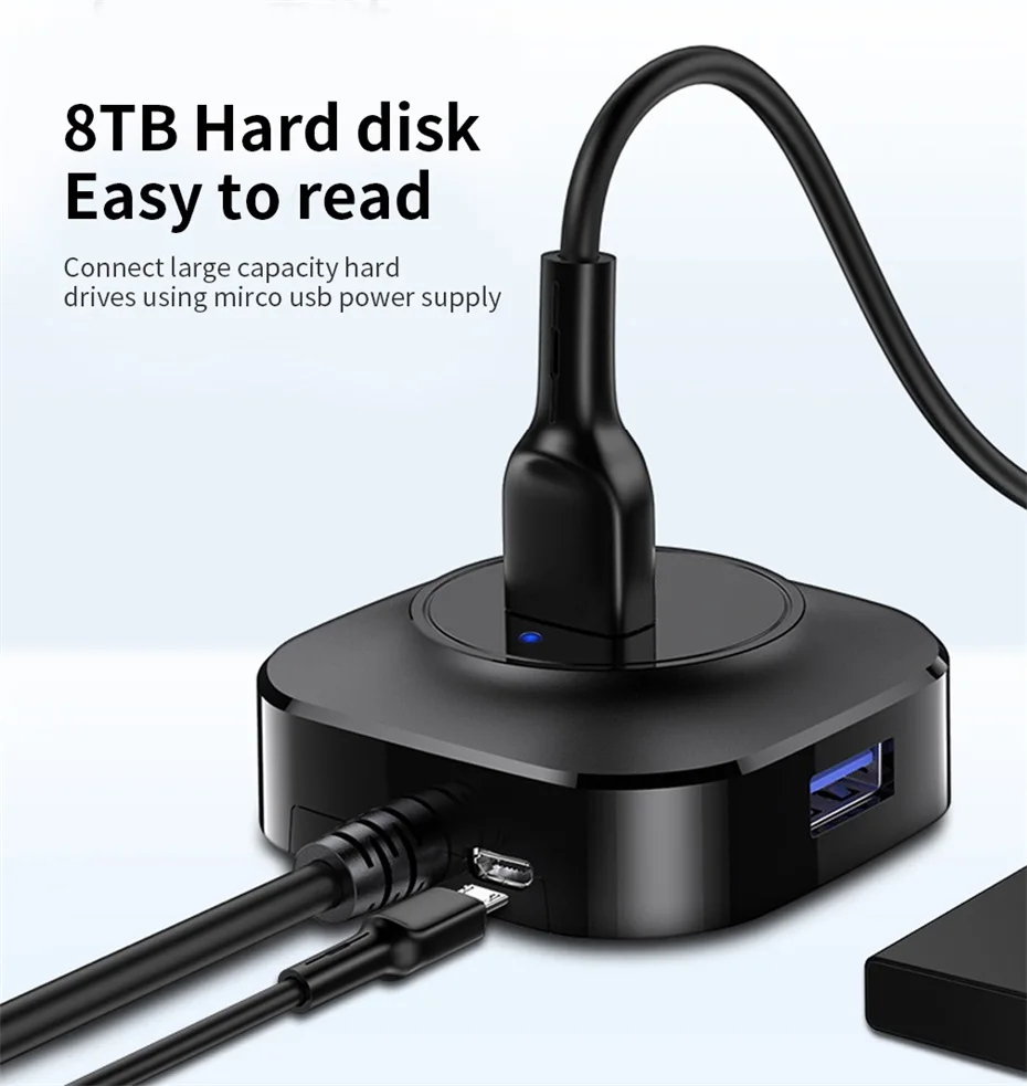 USB 3,0 концентратор Мульти USB разветвитель 3 USB3.0 порт с микро зарядкой для MacBook Surface Pro 6 PC Компьютерные аксессуары usb-хаб
