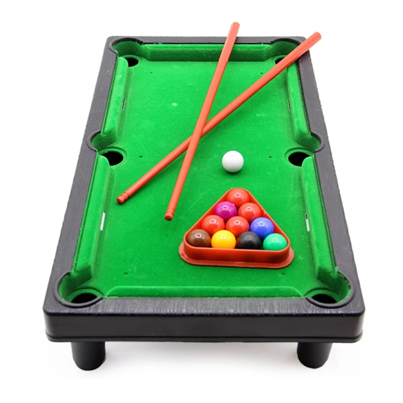 Pool Table Playset 77HC Mini Pool Table Tabletop Desktop Billiards Snooker Game with 2 Sticks & Balls Home Office Desk Stress Relief Games
