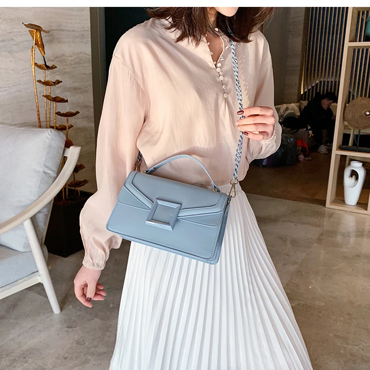 Couro do Plutônio Bolsas para Mulheres Bolsa de Ombro Bolsa Mensageiro Feminina Pequena Sólida Crossbody 2020 Corrente Bolsas Femininas Cor 5 Bolsas e Malas