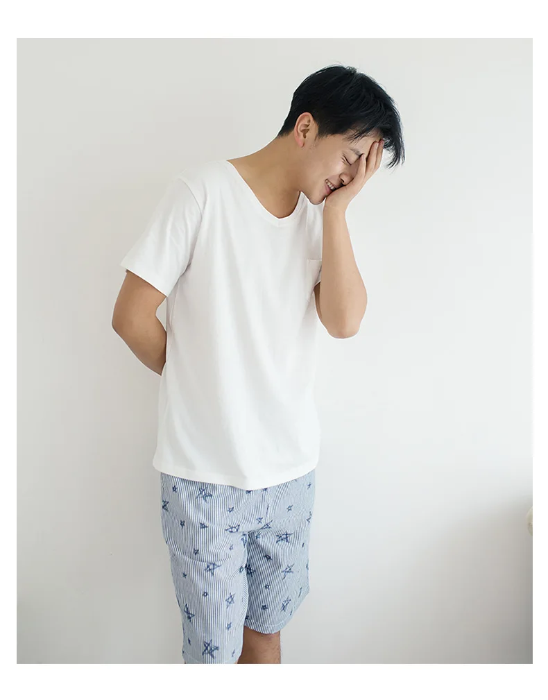 Psychological 26-Spring Summer Pure Cotton Couples Gauze Pajama Pants Cotton Shorts Women's Home Pants Loose And Plus-sized