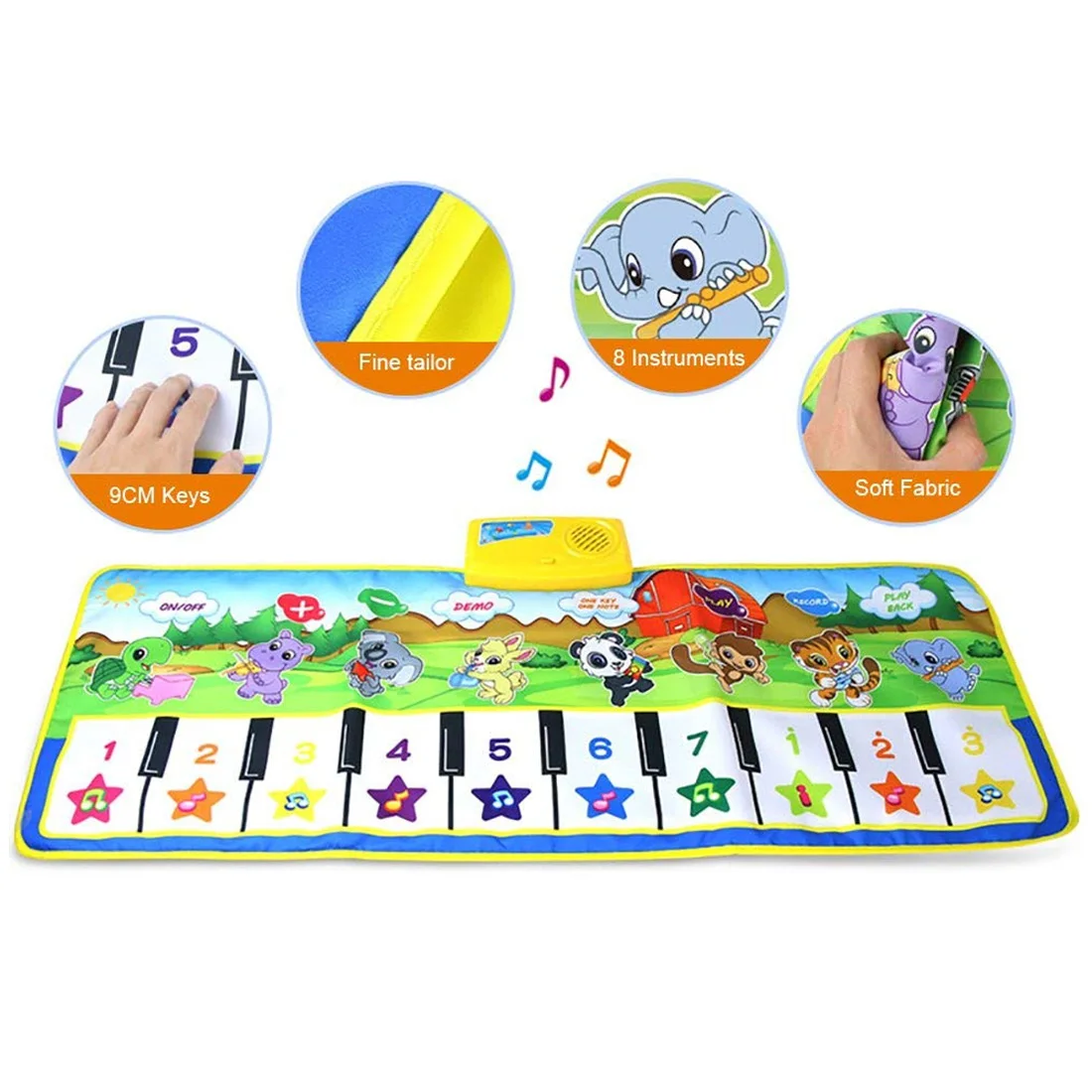 

100x36cm Piano Mats Music Carpets Children Touch Play Mat with Instrument Sound Musical Mat Rug Music Learning Toys for Kids
