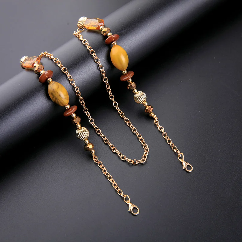 Punk Cute Fashion Jewelry Sunglasses Mask Chains For Women Acrylic Pearl Crystal Eyeglasses Chains Lanyard Glass
