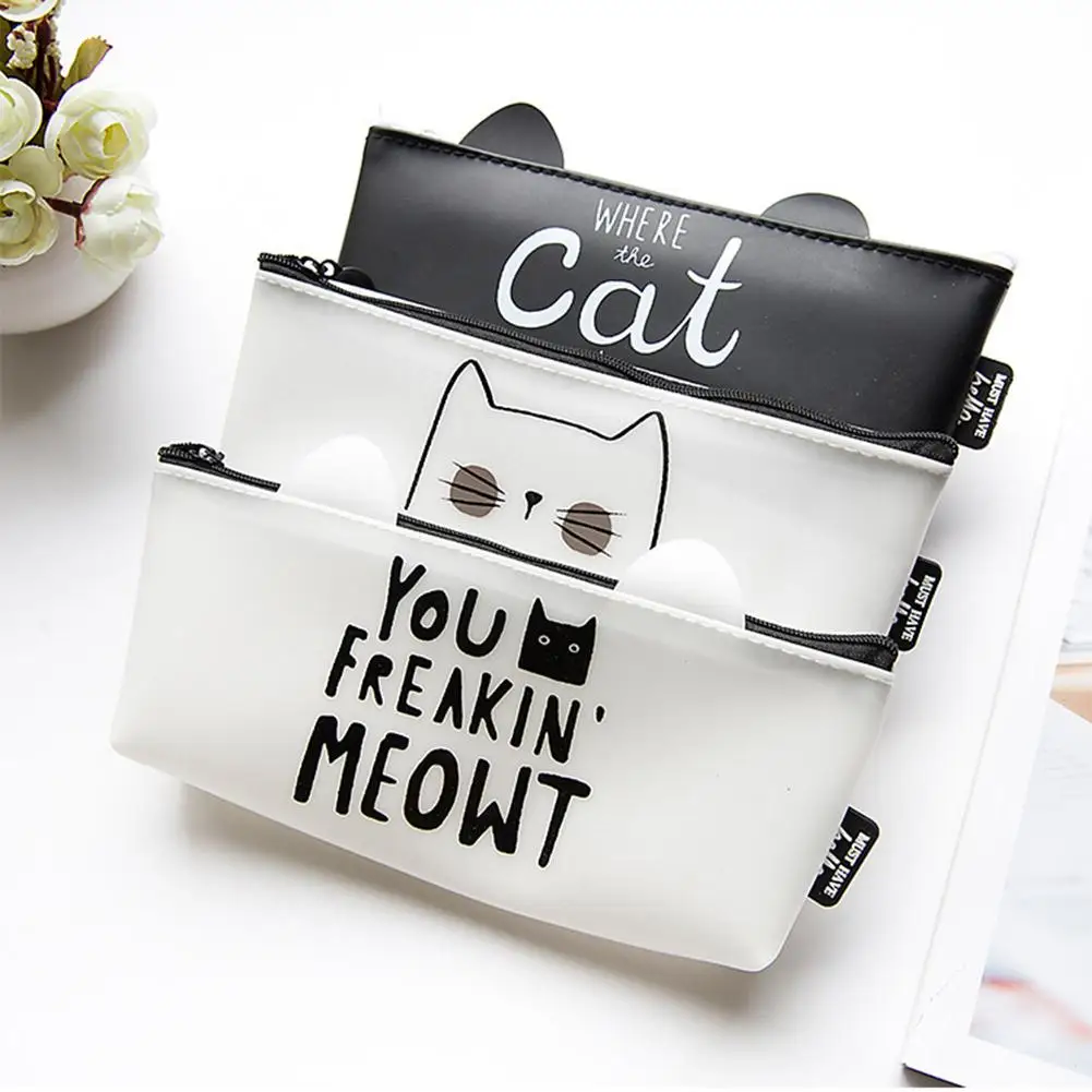 

Cute Cat Letter Pen Pouch Pencil Case Stationery Storage Bag Student Gift