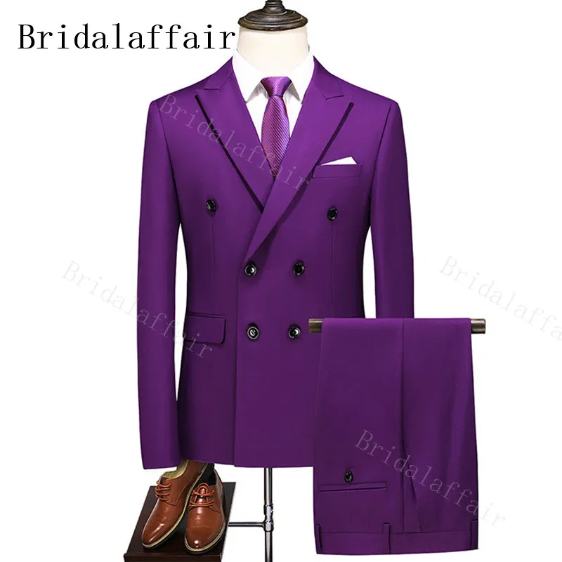 Mens purple double breasted blazer Clearance