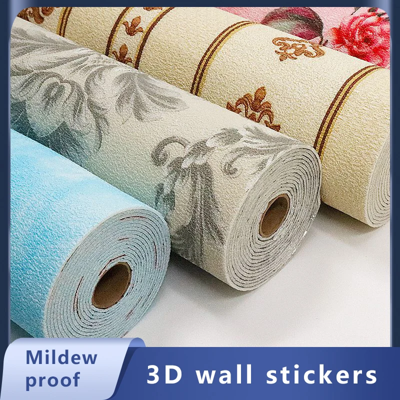 Moisture-Proof 3D Wall Stickers Thickened Soft Self-Adhesive Wallpaper Home Living Room Bedroom Bathroom Kitchen House Decora