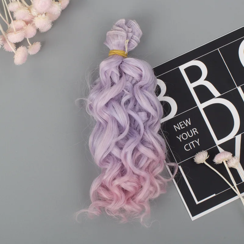 15 см кукольные волосы для 1/3 1/4 1/6 BJD diy куклы натуральные волнистые кукольные парики деревья молочный Шелковый парик Тепловая устойчивость к высокой температуре кукольные волосы