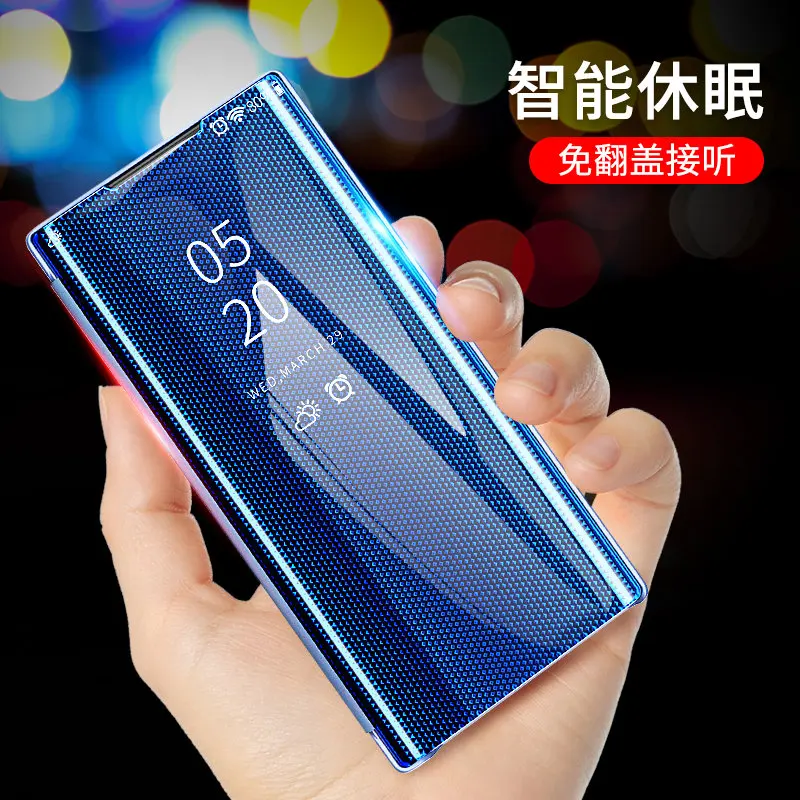 Зеркальный флип-Чехлы для samsung Galaxy Note 10 Note10 Pro A20S A10S M30 M10 M20 M30s A80 A60 A70 A40s S10 S10E плюс A8S