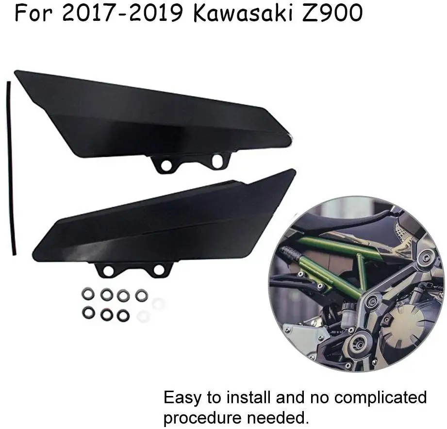 Glossy Balck Для Kawasaki Z900 Боковая Панель CNC алюминиевый левый и правый обтекатель Крышка пластина Защита Z 900 ZR900 аксессуары для мотоциклов - Цвет: Glossy Balck