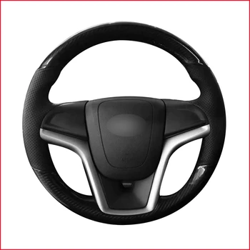 

MEWANT Black PU Carbon Fiber Car Steering Wheel Cover for Chevrolet Malibu 2011-2014 Volt 2011-2015