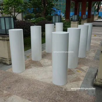 

white acrylic round plinths column wedding table pillar stand pedestal wedding centerpiece party event home decorations senyu211