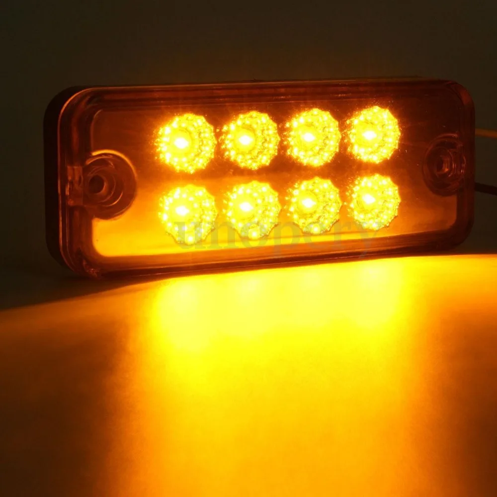 6 шт. желтый 12V 8 светодиодный, боковой, габаритный фонарь лампы прицеп Грузовик Караван Водонепроницаемый 24V