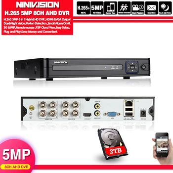 

H.265 AHD 5MP 1080P 4CH 8CH CCTV AHD DVR Mini DVR NVR For CCTV Kit VGA HDMI Audio Security System For AHD CVI TV IP Camera Onvif