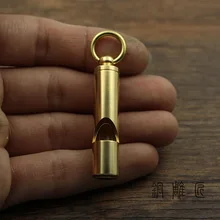 Чистый латунный свисток для выживания на открытом воздухе, тренировочная коллекция для кемпинга, подвеска для помощи, свисток, Автомобильный ключ, подвеска для побега