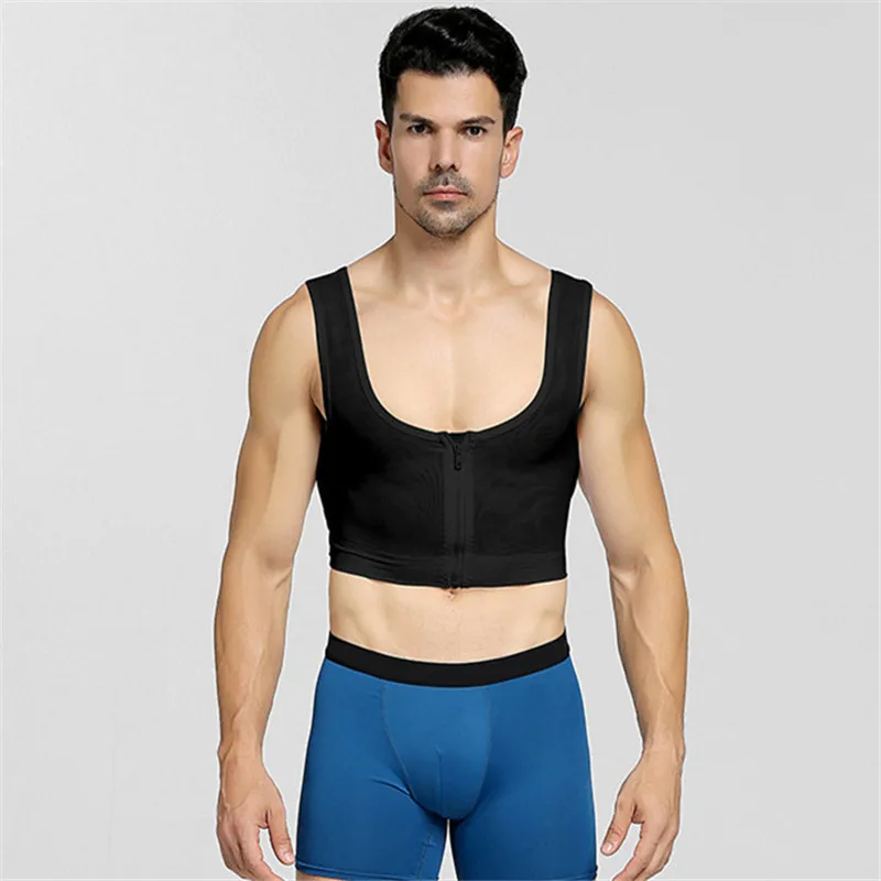 

Zipper Shapers Man Gynecomastia Vest Slimming Corset Chest Control Shaper Men Tank Tops Slim Underwear Shapewear M-XXL