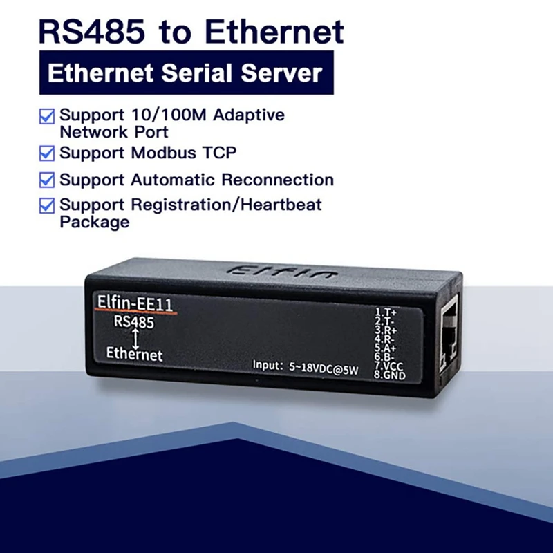Rs485 последовательный порт сервера для модуля Ethernet Поддержка Elfin-Ee11 Tcp/Ip Telnet Modbus Tcp протокол