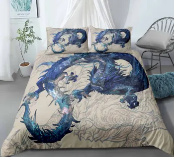 

Dragon pattern print Bedding Set for comforter Duvet Cover set with Pillow Cases Twin Full Queen King Super King 3pcs