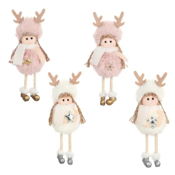

300pcs Hanging Christmas Tree Pendants Angel Plush Doll Xmas Home Table Display Window Decoration New Year Gifts Party Ornaments