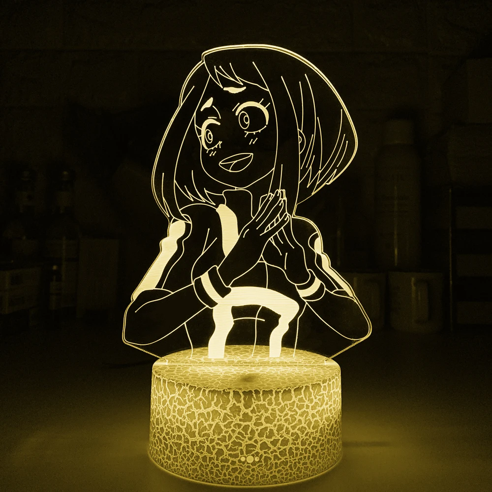 3d night light 3d Lamp Anime My Hero Academia Ochako Uraraka Light for Bedroom Decor Child Kids Birthday Gift Uraraka Lamp My Hero Academia night light lamp