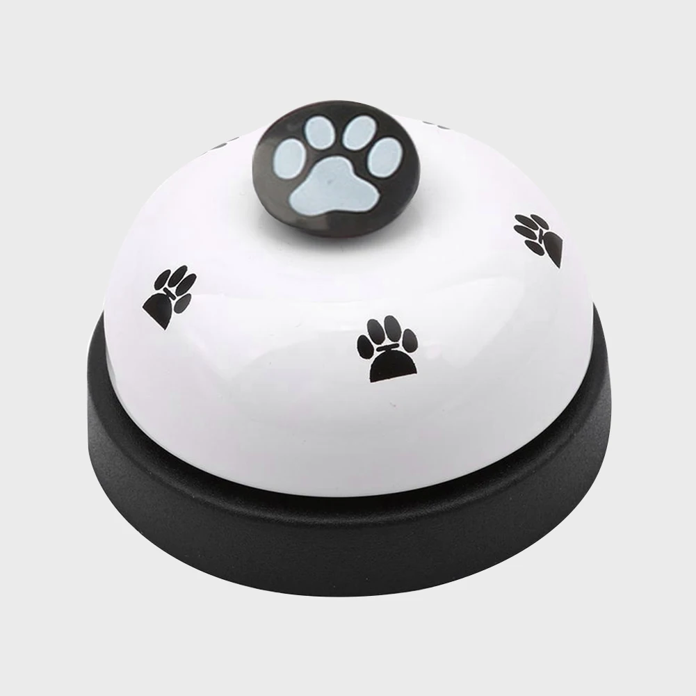 Животное Собака Кошка Pet звонок колокольчик следы лапы печати интеллект Тренеры кормления обучающий инструмент кольцо - Цвет: Белый