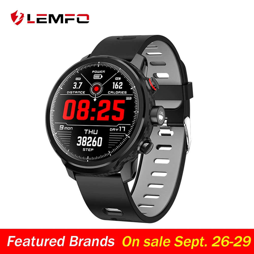 LEMFO L5 Smart Watch Men IP68 Waterproof Standby 100 Days Multiple Sports Mode Heart Rate Monitoring Weather Forecast Smartwatch