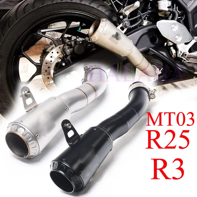 R3 R25 MT03 мотоцикл Ak глушитель слипоны выхлопной YZF MT 03 2015 2016 2017 2018|Выхлопные трубы и