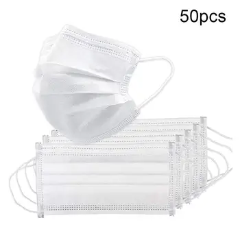 

50Pcs Disposable 3 Layer Anti-pollution Dustproof Breathable Mouth Face Mask