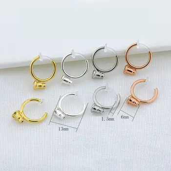 

1 Pair Clip on Earrings Converters Open Loop with Post for Non-Pierced Ears Stud