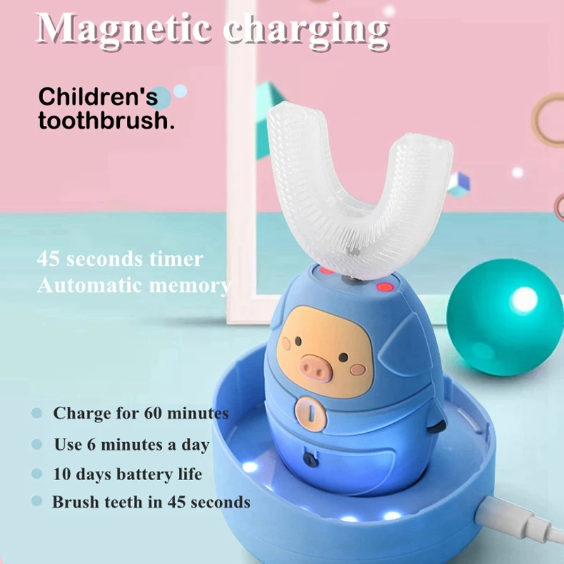 Children 360 Degrees Sonic Automatic Electric Toothbrush Rechargeable U Type soft silicone Toothbrush For kids best gift Children 360 Degrees Sonic Automatic Electric Toothbrush Rechargeable U Type soft silicone Toothbrush For kids best gift