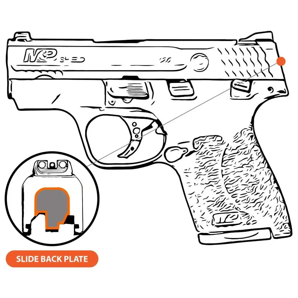 Алюминиевая задняя крышка скользящая задняя пластина для Smith& Wesson M& P 9/40 щит 9 мм. 40 s& w SW mp 2,0 пистолет Mag Magwell аксессуары