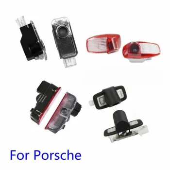 

2X LED Car Door Light Projector Logo Welcome Lamp For Porsche Cayenne Boxster Cayman Macan 718 911 S4 Panamera Taycan 2020 2013