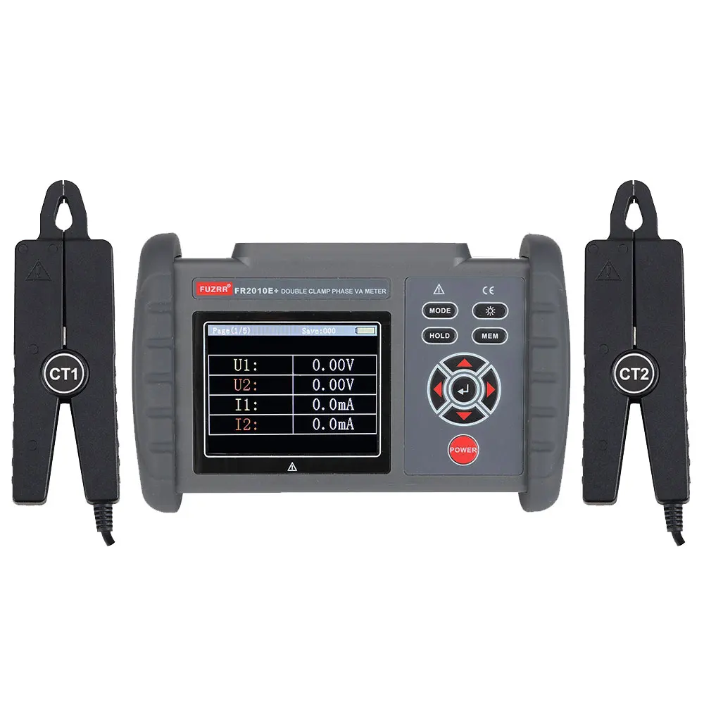FUZRR FR2010E+ Intelligent Dual Clamp Digital Phase Voltammeter Voltage Current And Frequency Measuring Instrument USB | Инструменты
