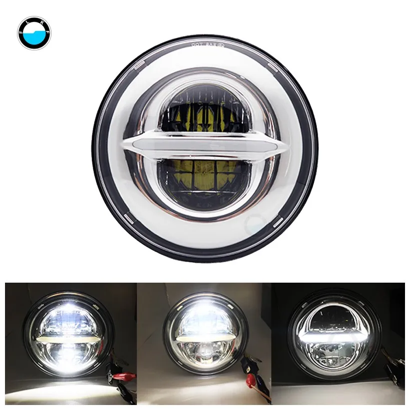 1 PCS chrome B 7 дюймов 50 Вт светодиодный фара для мотоцикла Honda Road фара King 7 дюймов светодиодный H4 Белый DRL - Цвет: 1 PCS chrome B