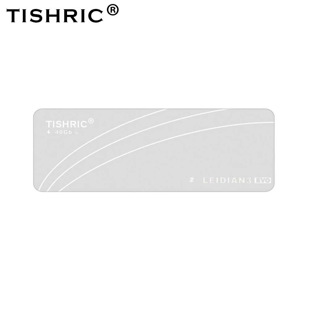 TISHRIC чехол для жесткого диска Thunderbolt Three SSD из сплава для мобильного жесткого диска TB3 к M.2 KEY-M type-C - Цвет: Silver