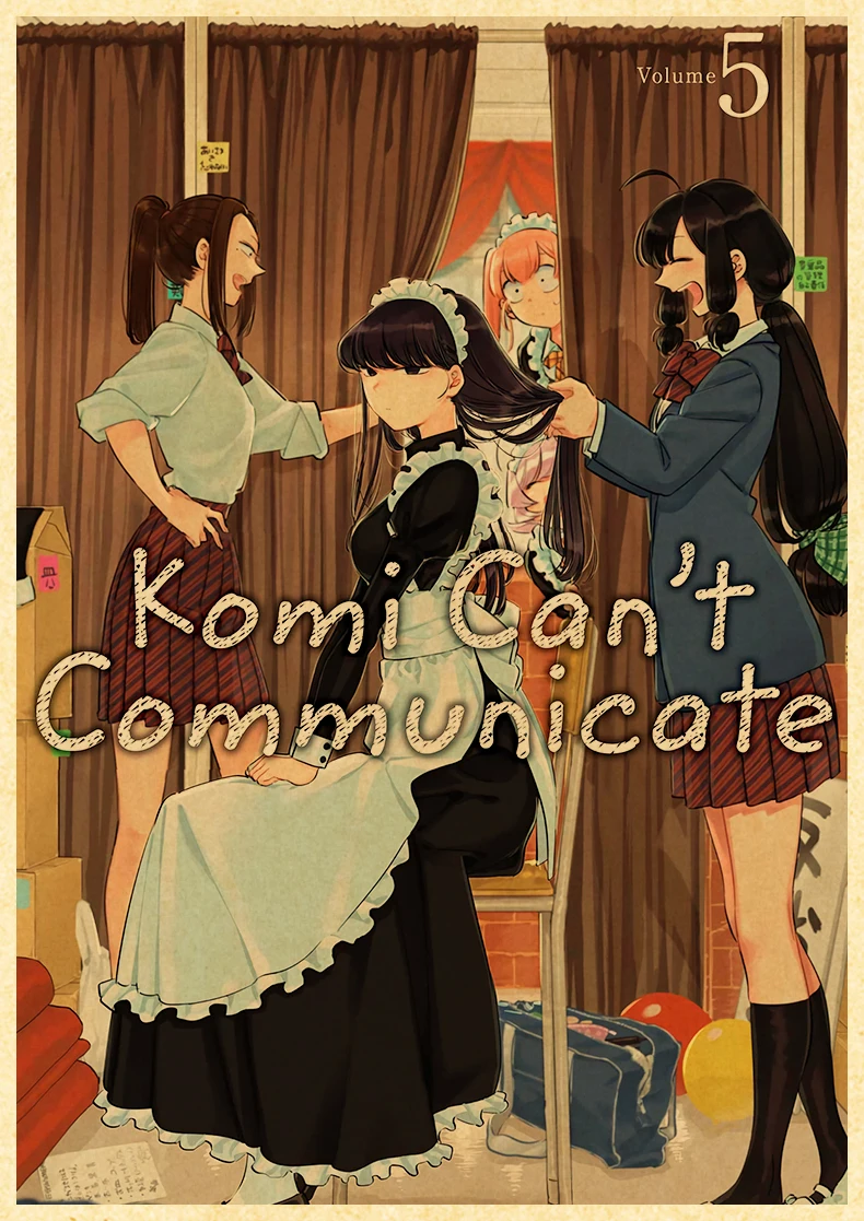 Komyushou Desu Posters Anime Komi Cant Communicate Poster Kraft Paper Vintage Home Room Art Wall Stickers