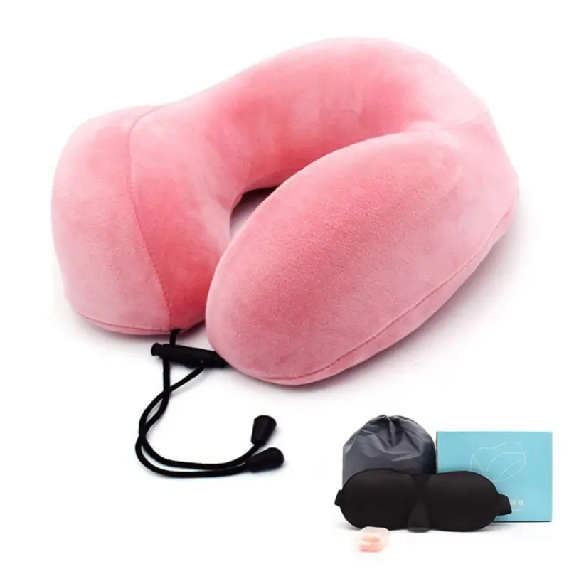 

2020 NEW Memory Foam U-Shape Travel Pillow Airplane Solid Color Pillow Travel Pillows