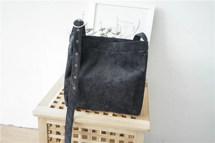 Y22 корейский стиль Толстая Вельветовая Холщовая Сумка в студенческом стиле Женская сумка через плечо двойного назначения тканевая сумка