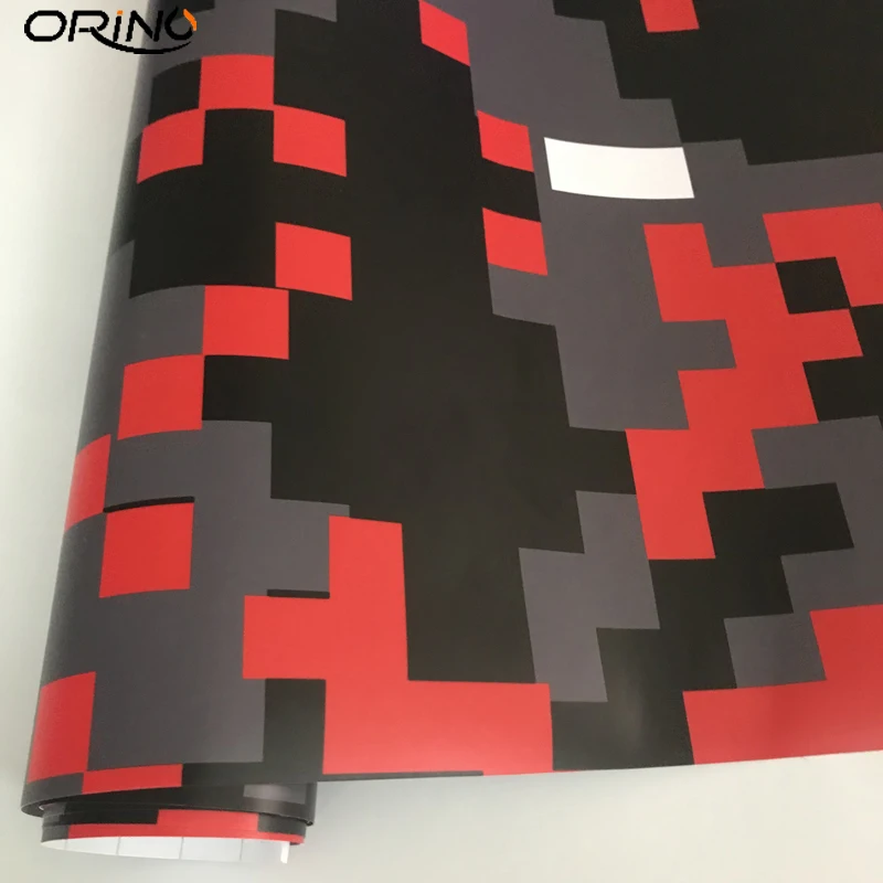 Black Grey Red Digital Sticker Film Wrap-1