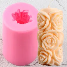 Силиконовая свеча формы 3D розы воск для ароматерапии смолы Глиняное мыло формы для помадки торта декоративное устройство для шоколада кондитерские формы