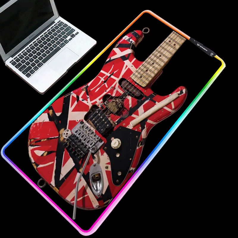 Yuzuoan Splicing Guitar HD One-piece USB Interface LED Color Lighting RGB Game Laptop Mouse Pad Backlit Desktop DIY Custom | Компьютеры и