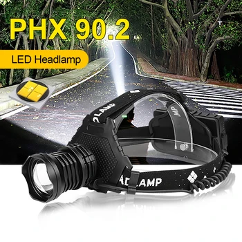 

Most Powerful XHP90.2 Led Headlamp 300000LM Head Lamp USB Rechargeable Headlight Waterproof XHP90 Head Llight Zoom Fishing Light