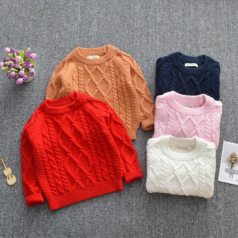 

Kids Clothes Autumn Autumn Baby Sweater Knitted Boys Girls Toddler Solid Sweater Handmade Baby Pullover Cardigan Tops Clothes