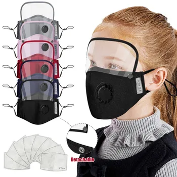 

Mascarilla Facemask Scarf 2020 Kid Face Mask With Eyes Shield Reusable Solid Dustproof PM2.5 Respirator Cover Masks Mascarar